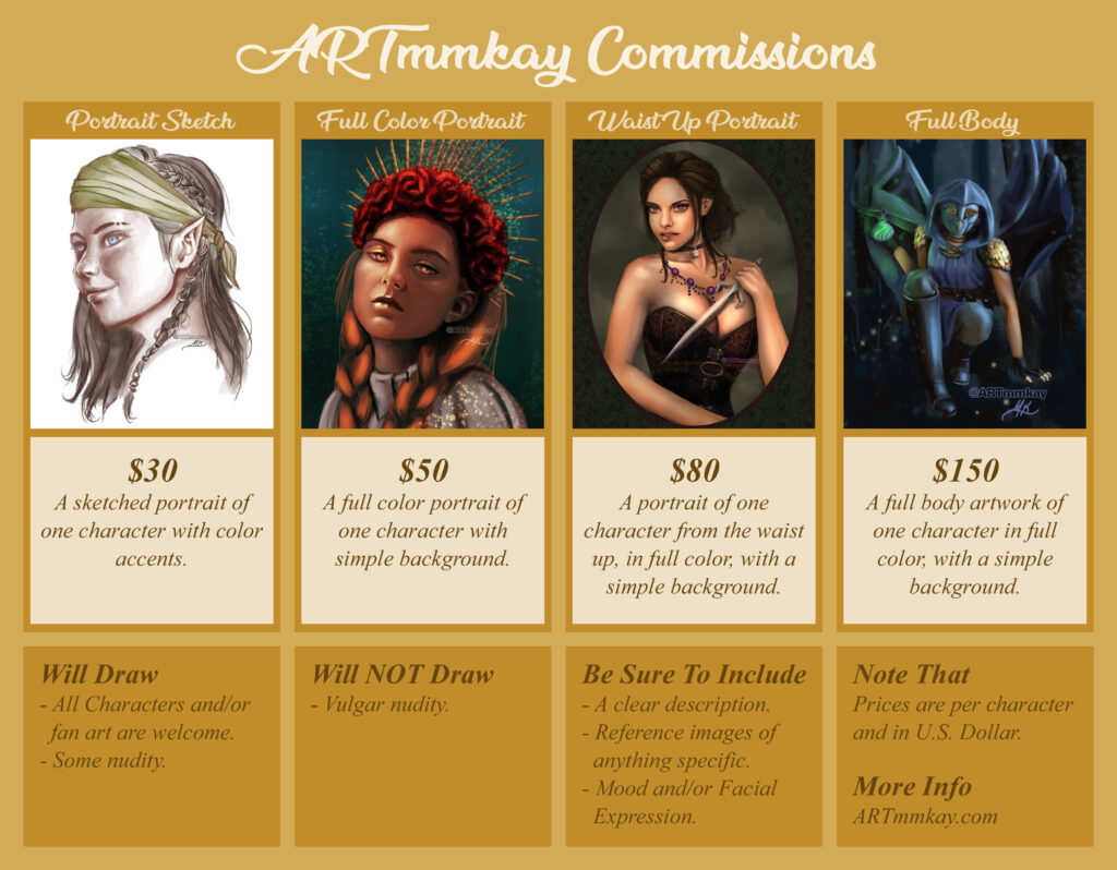 ARTmmkay commissions price list