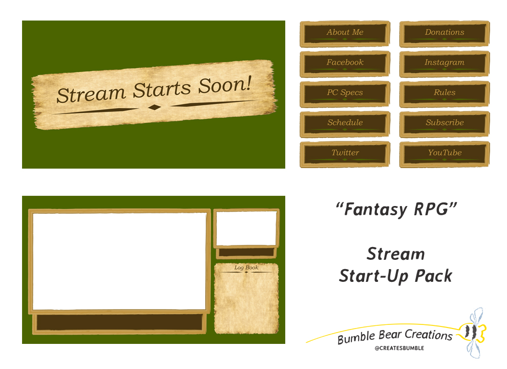 Fantasy RPG streaming overlay pack